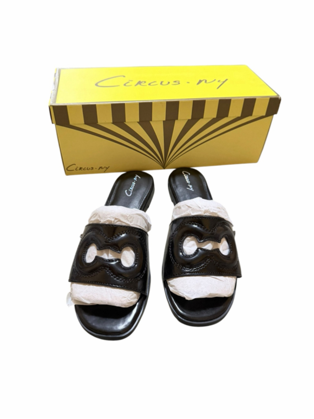 Women's Circus NY Black Slide Sandals Size 6 1/2
